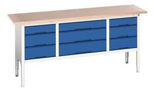 Verso Adjustable Height 2000x600 Static Storage Bench S 16923033.**